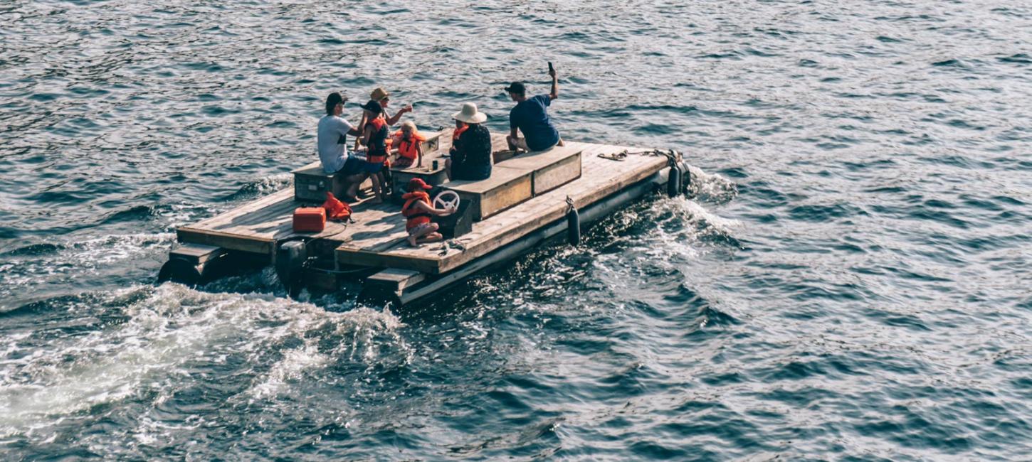 Family on a raft in Copenhagen Harbour | Sebastian Himmelstrup