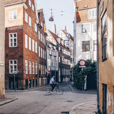 Biking in central Copenhagen