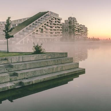 8House in Copenhagen's Ørestad neighbourhood bordering the nature reserve Amager Fælled.