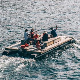 Family on a raft in Copenhagen Harbour | Sebastian Himmelstrup